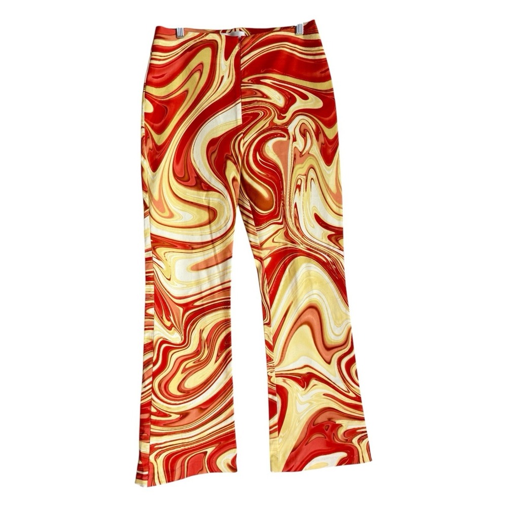 Hosbjerg Vilma Flare Pants Retro Swirl Psychedelic Avant Garde Maximalist Size M